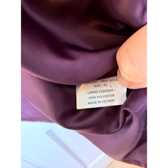 Paul Fredrick Deep Purple Dark Grey Plaid Men's Wool Vest Size 40 - Picture 8 of 10